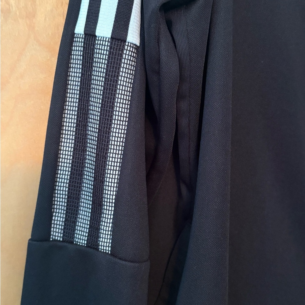 Adidas Black Track Jacket with White Stripes - Picture 6 of 8